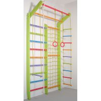 Drabinka gimnastyczna z siatką wspinaczkową 3E KOMBIK BASIC COLOR 6 sosna